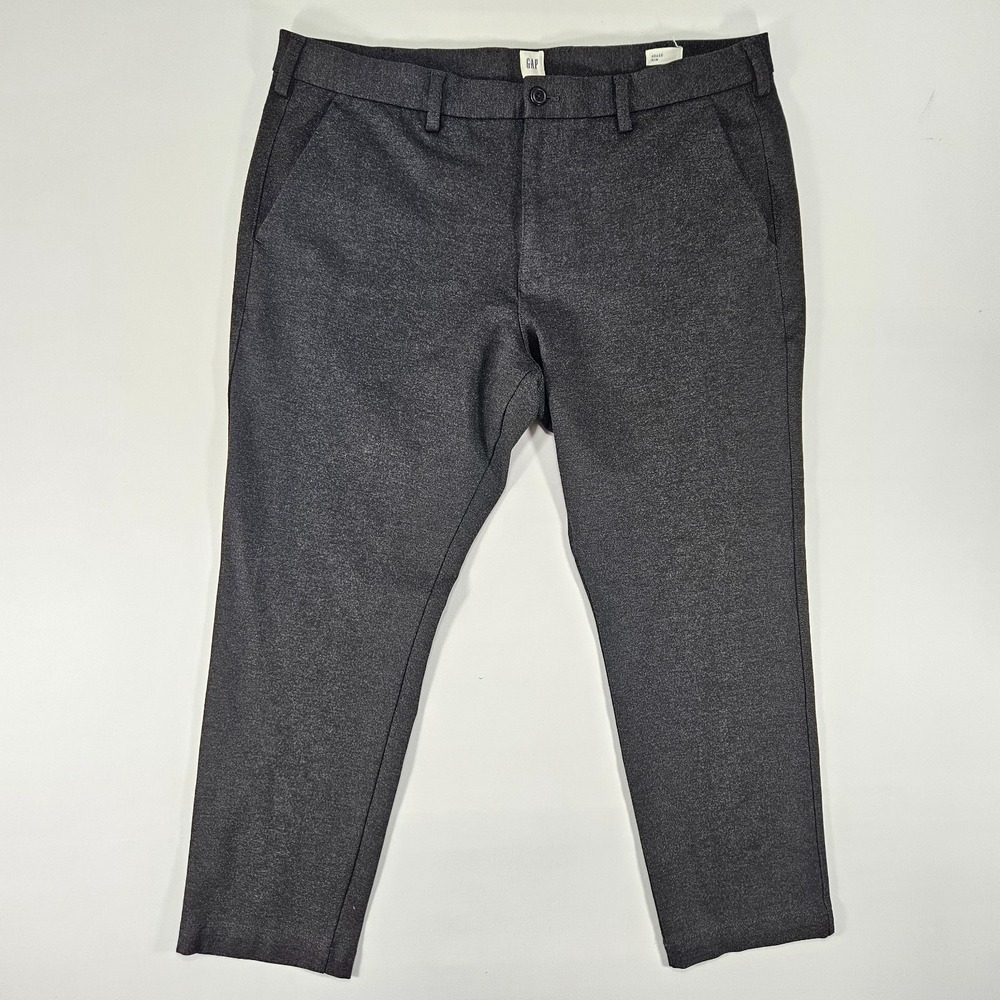 Gap Men's Knit Stretch Trouser Pants Charcoal Gray SLIM CHINO Size 40x30